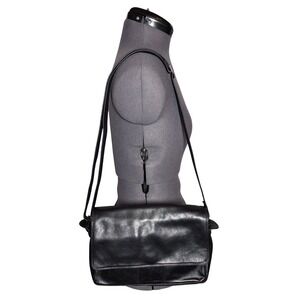 Vtg 90s Y2k Minimalist Black Shoulder Bag Womens Medium Bodenschatz Quiet Luxury